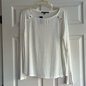 White House Black Market Ivory Ladies Blouse size L
